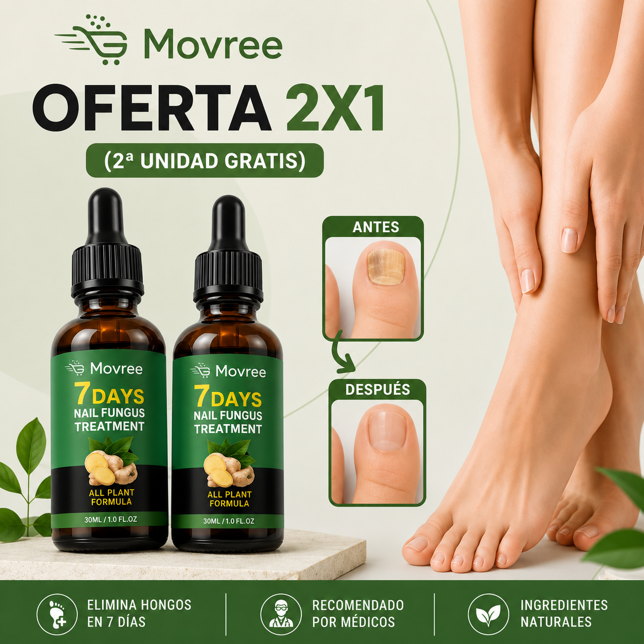 TRATAMIENTO ANTI HONGOS 7 DÍAS 100% NATURAL