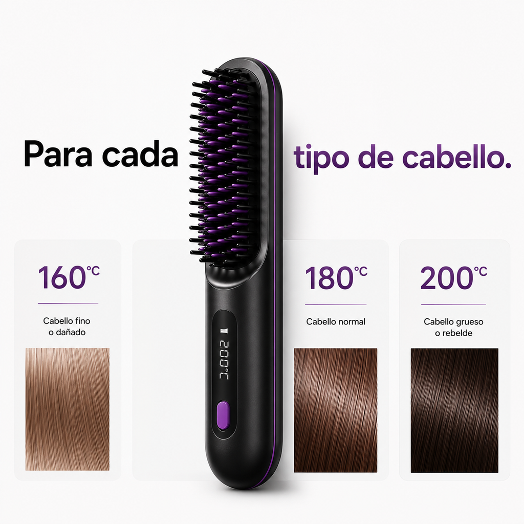 Cepillo alisador de pelo inalámbrico