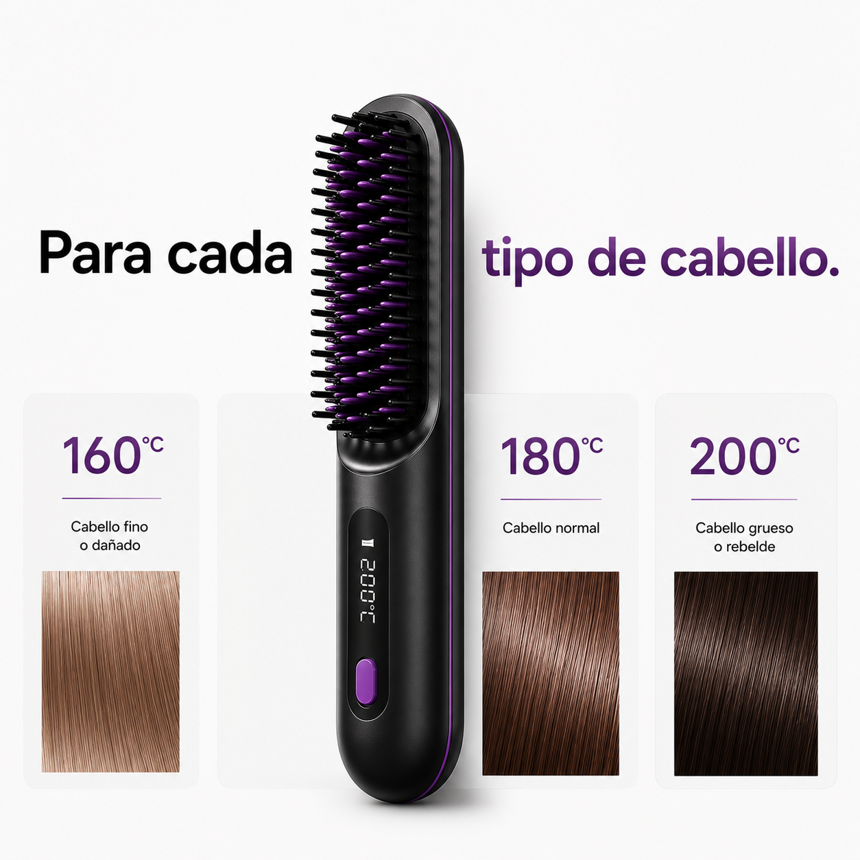Cepillo alisador de pelo inalámbrico
