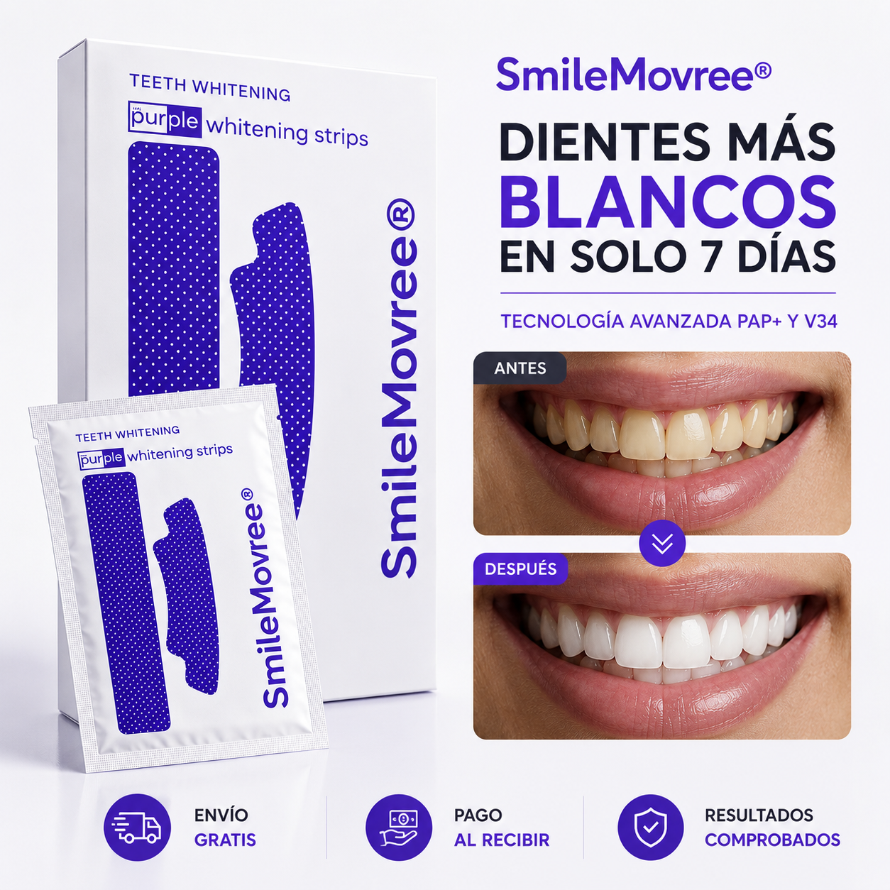 Tiras Blanqueadoras V34+