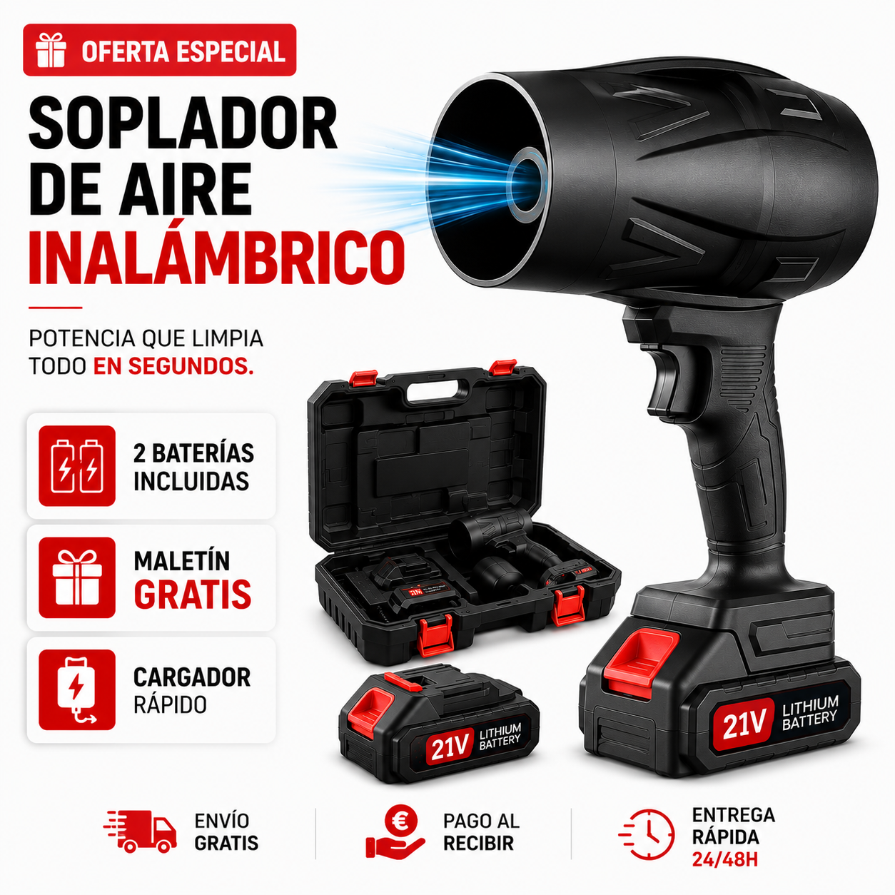 TurboSoplador PRO™ 1500W + ENVÍO GRATIS + PAGO AL RECIBIR + MALETÍN GRATIS 🔥