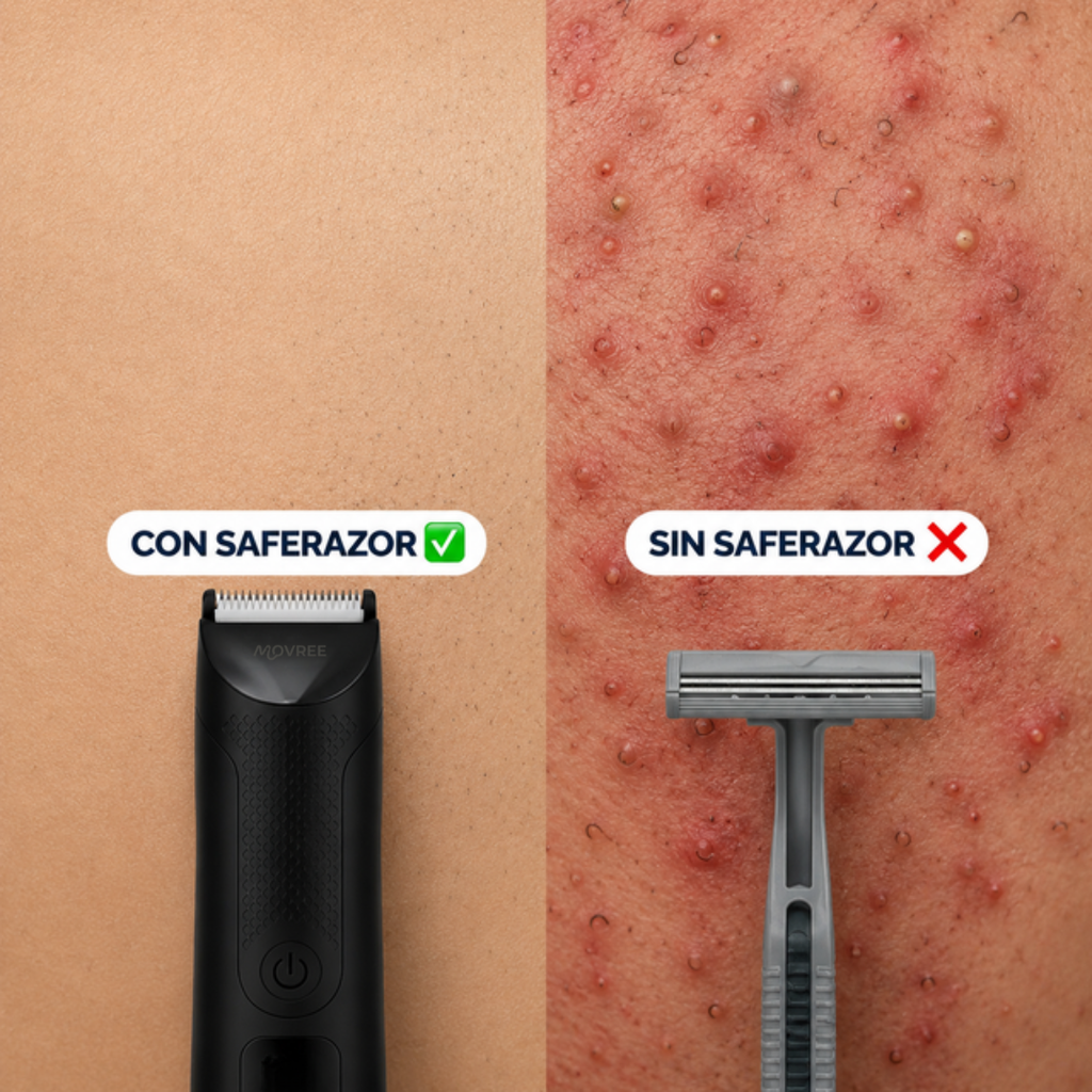 SafeMovree™ - Rasúrate abajo en la ducha en 3 minutos. Sin sangre. Sin desorden.