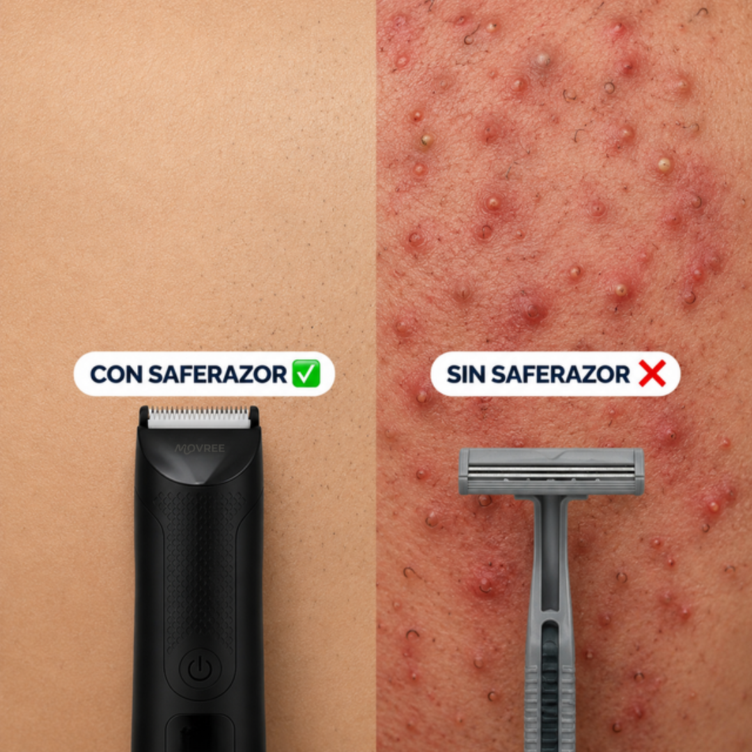 SafeMovree™ - Rasúrate abajo en la ducha en 3 minutos. Sin sangre. Sin desorden.